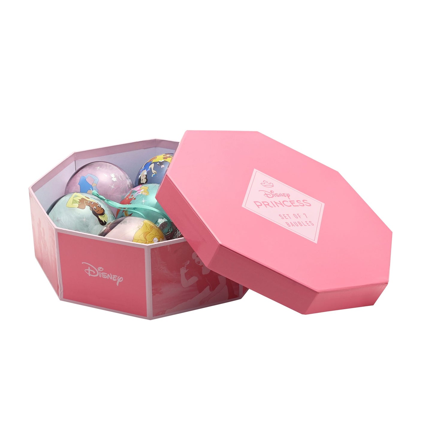 Disney Princesses Set of 7 Colourful Feather-Filled Pom Pom Baubles