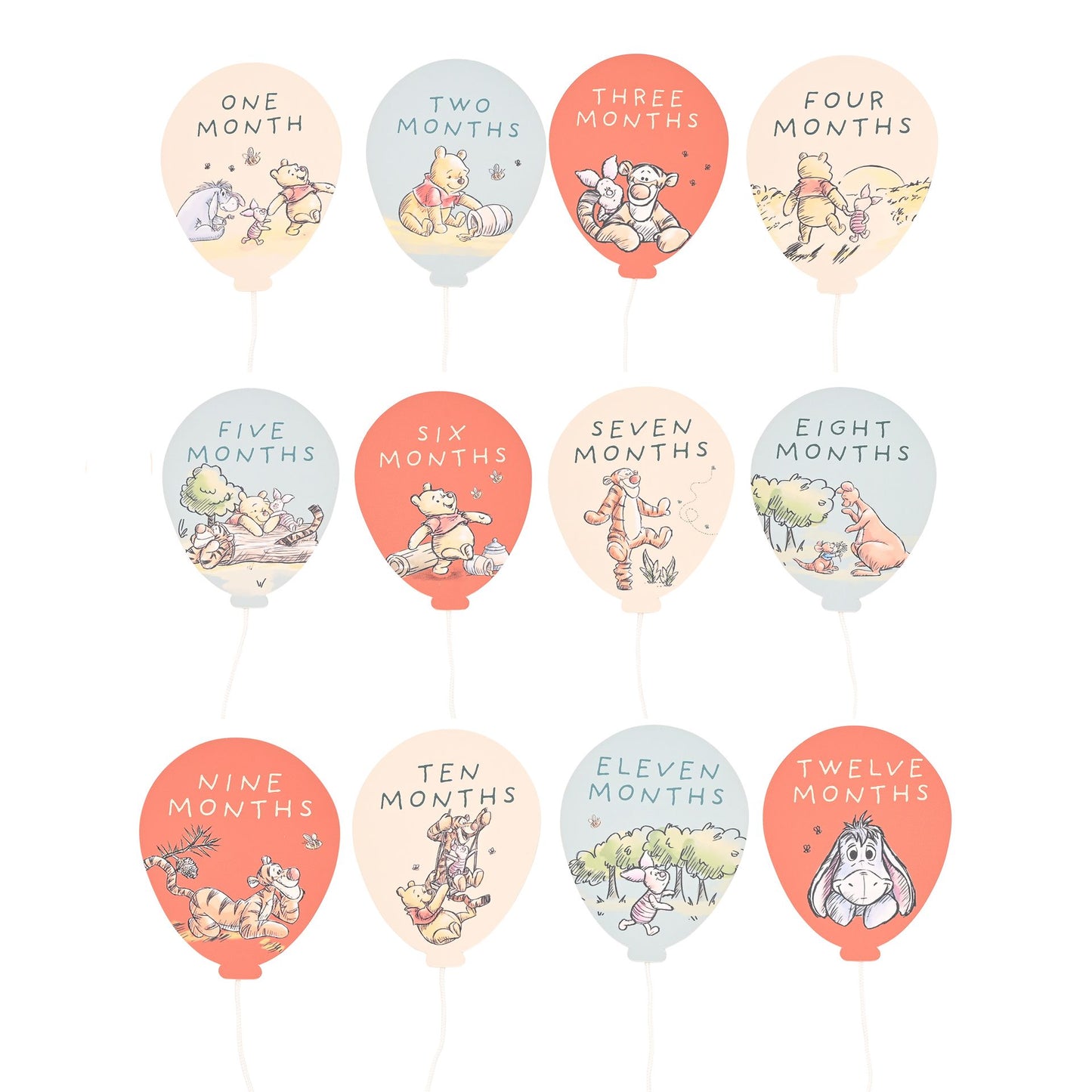PRE-ORDER Disney Winnie The Pooh Milestone Album with 30 Balloon-Shaped Milestone Cards