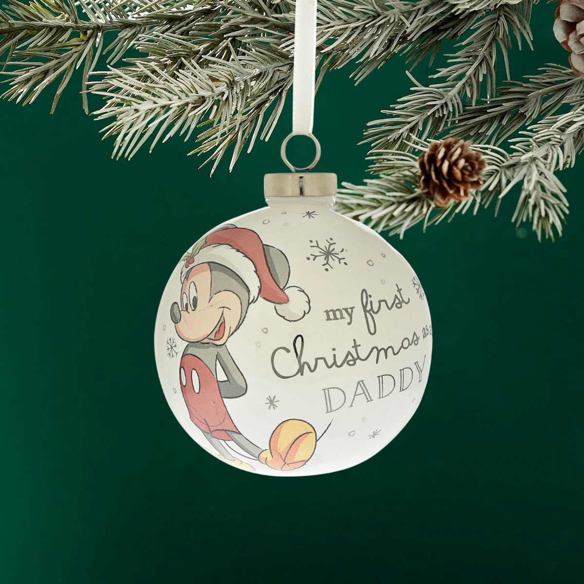 Disney’s Mickey Mouse ‘My First Christmas As A Daddy’ Ceramic Bauble