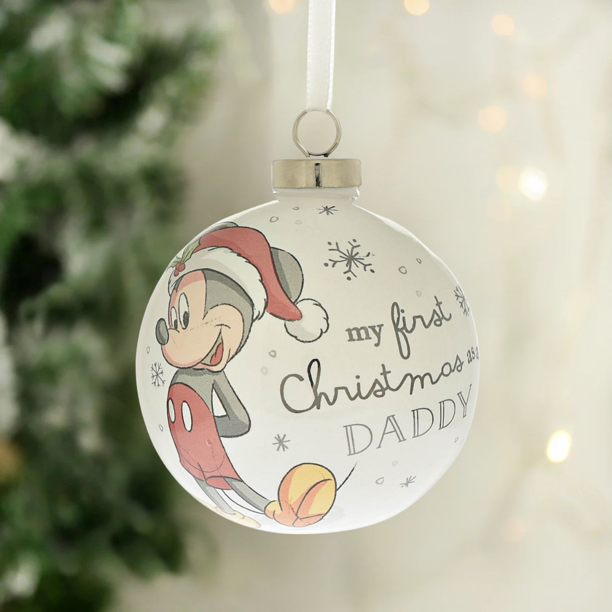 Disney’s Mickey Mouse ‘My First Christmas As A Daddy’ Ceramic Bauble