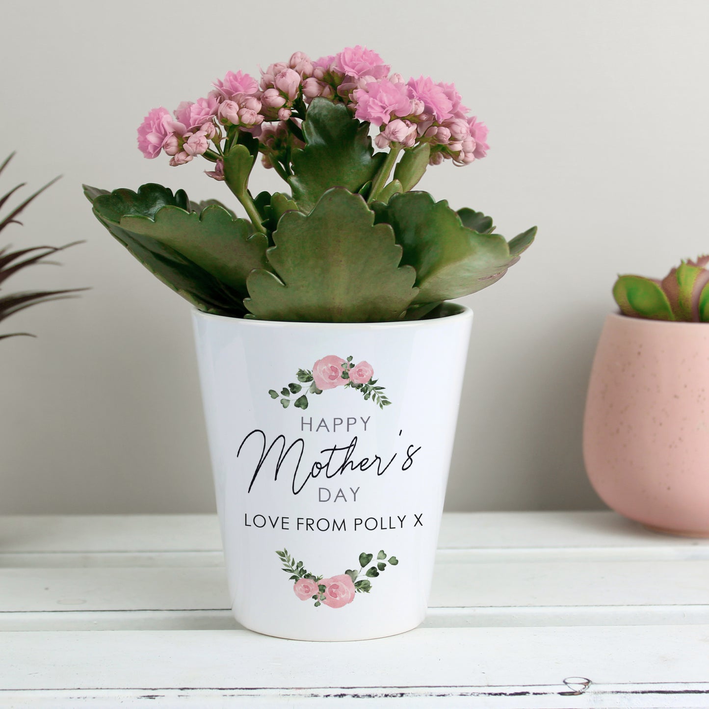 Personalised Abstract Rose ‘Happy Mothers Day’ Plant Pot