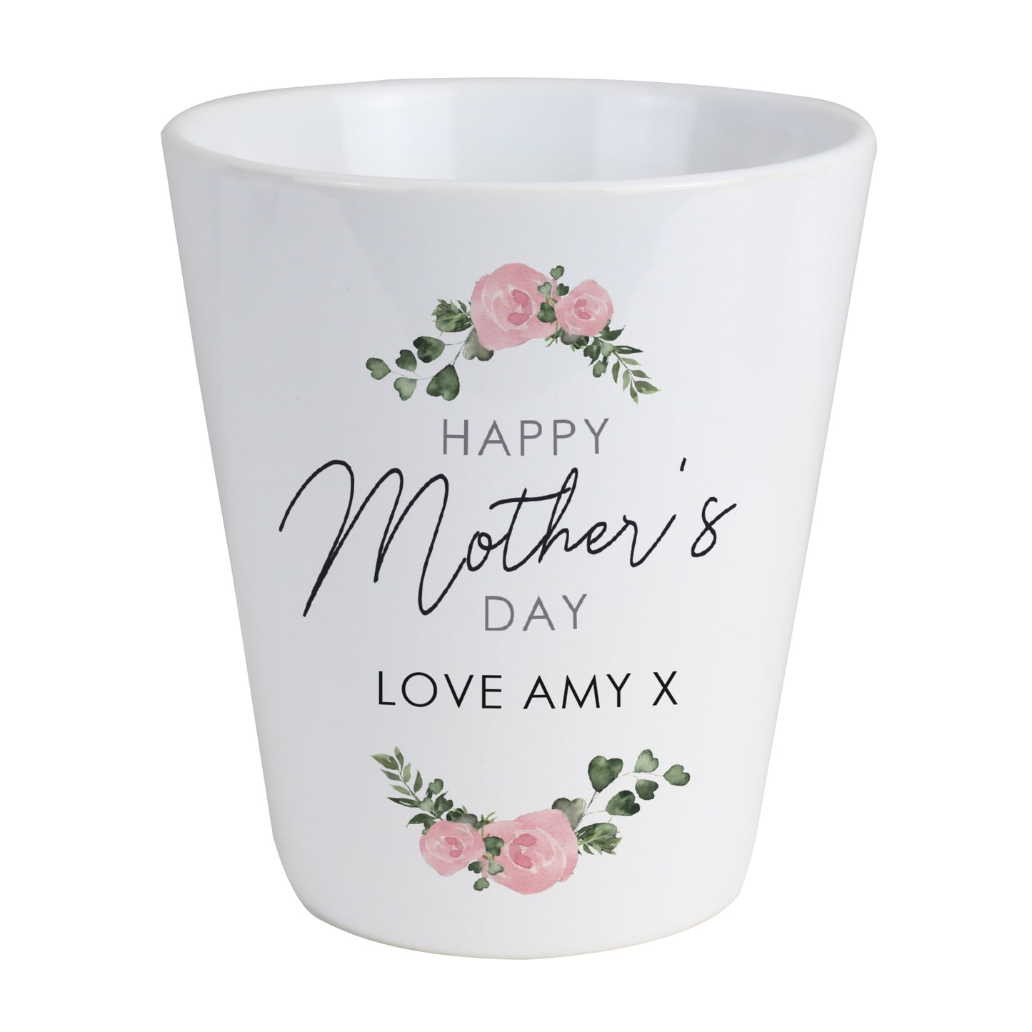 Personalised Abstract Rose ‘Happy Mothers Day’ Plant Pot