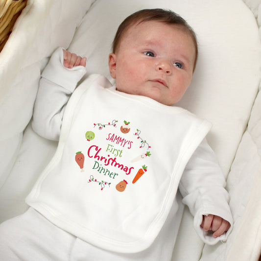 Personalised ‘First Christmas Dinner’ Bib
