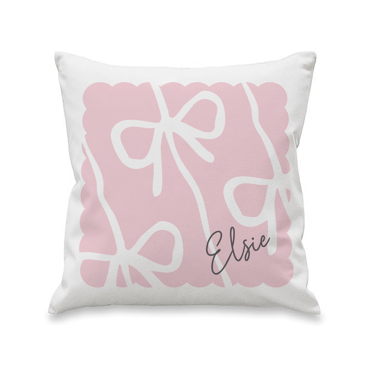 Personalised Pink Bow Cushion