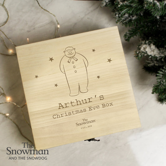 Personalised The Snowman Wooden Christmas Eve Box