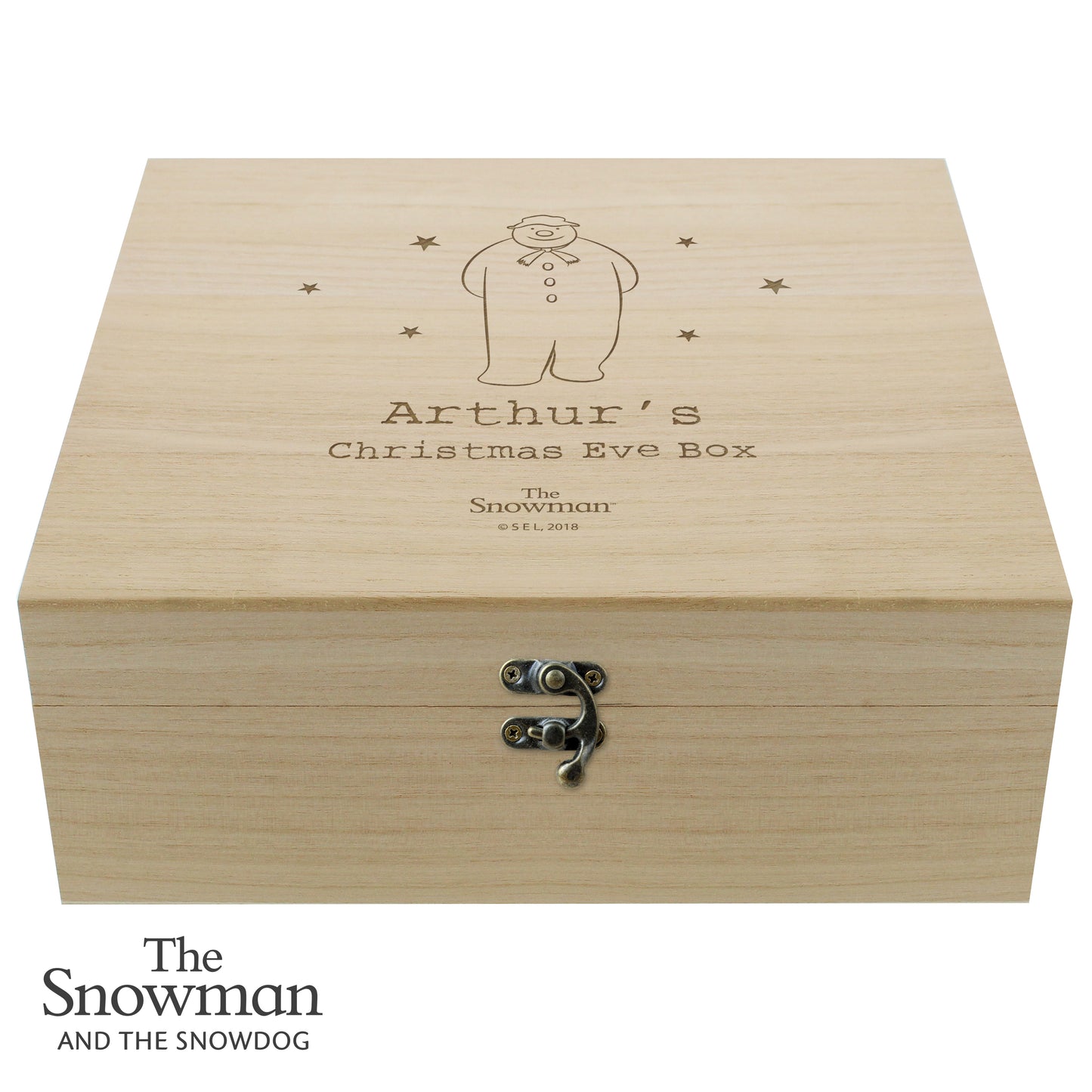 Personalised The Snowman Wooden Christmas Eve Box