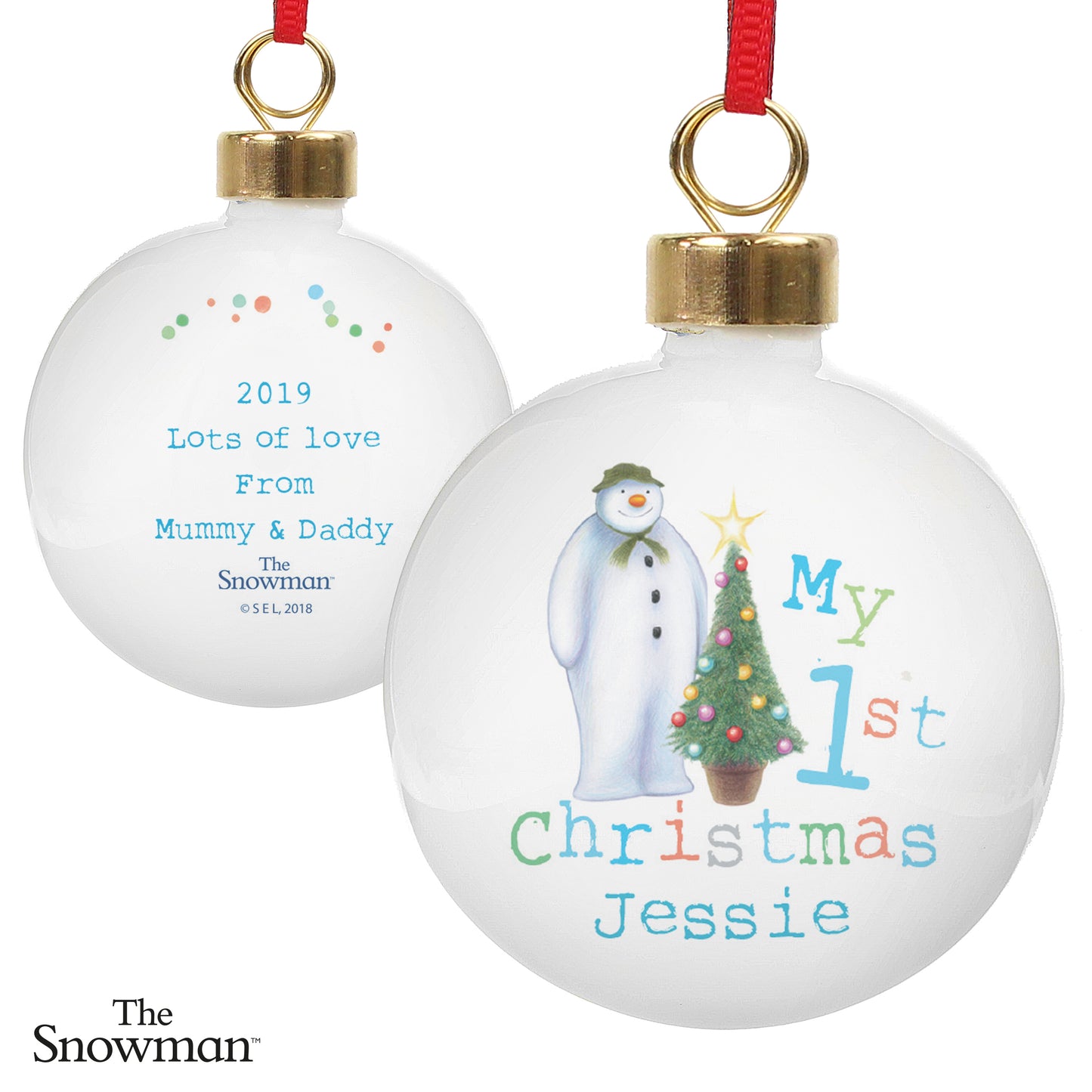 Personalised The Snowman ‘My 1st Christmas’ Bauble