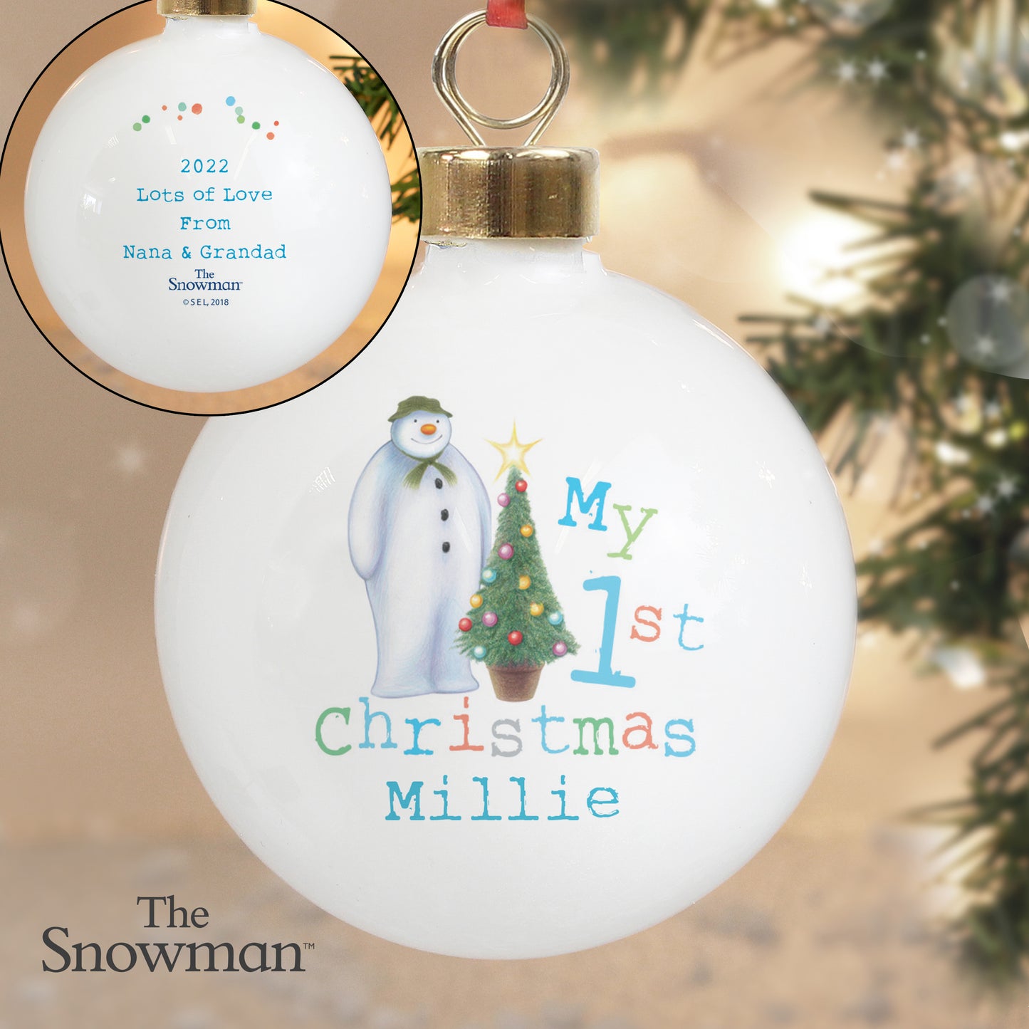 Personalised The Snowman ‘My 1st Christmas’ Bauble