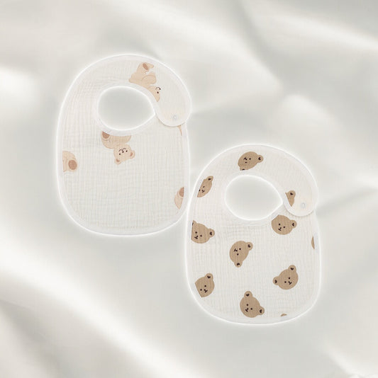 2-Piece Teddy Bear Bib Set