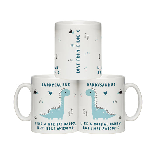 Personalised More Awesome Blue Dinosaur Mug