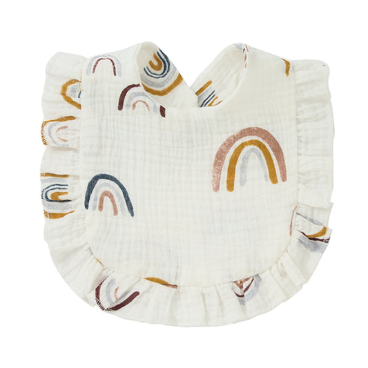 White Rainbow Print Bib