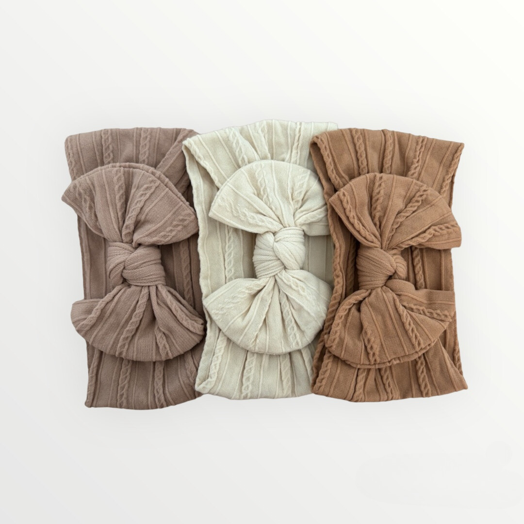 Set Of 3 Neutral Tone Headbands