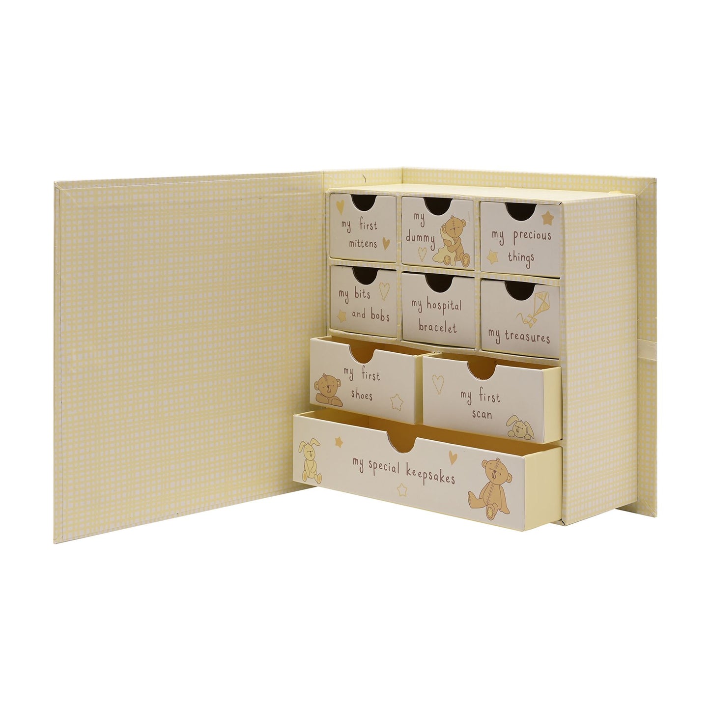 Button Corner Paperwrap Book Keepsake Box With Drawers Inside