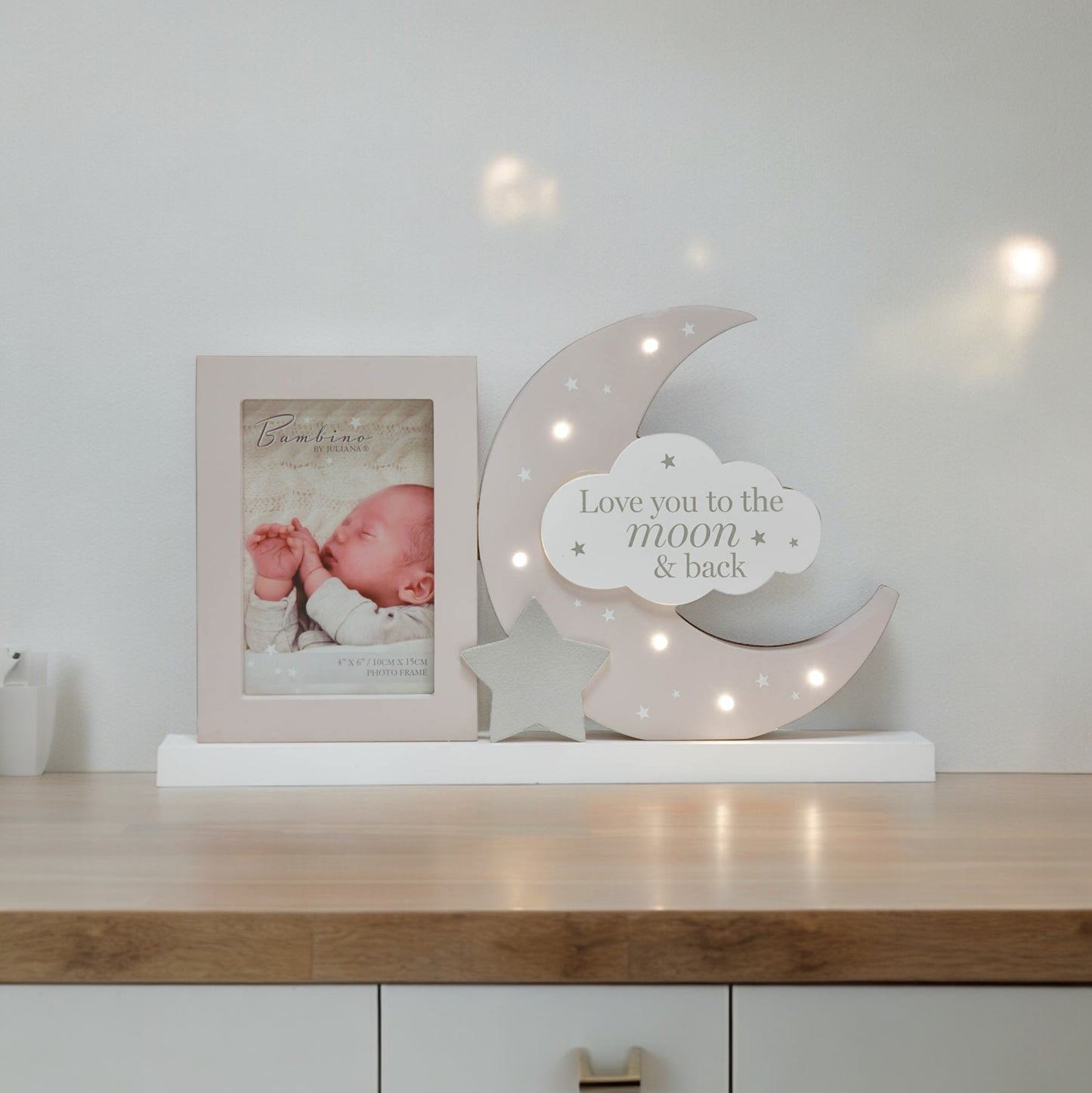 Bambino Light Up Mantel Plaque Frame "Love You To The Moon"