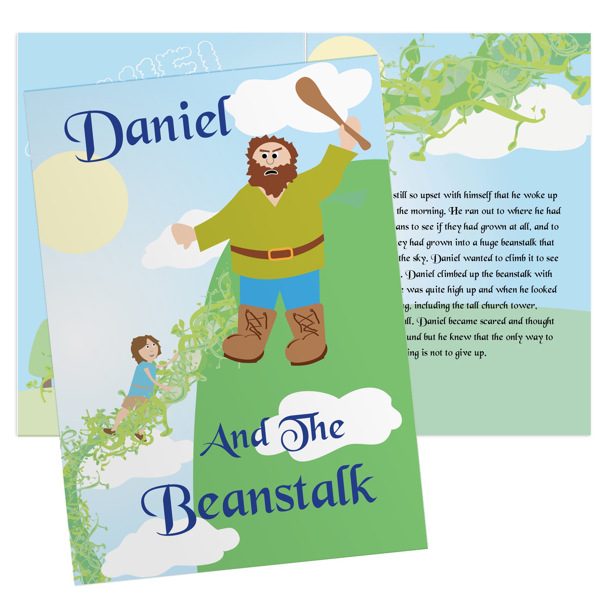 Personalised Jack and the Beanstalk Story Book Front and End