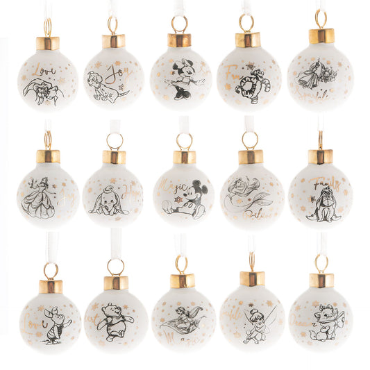 Disney Set Of 15 Mini Ceramic Baubles