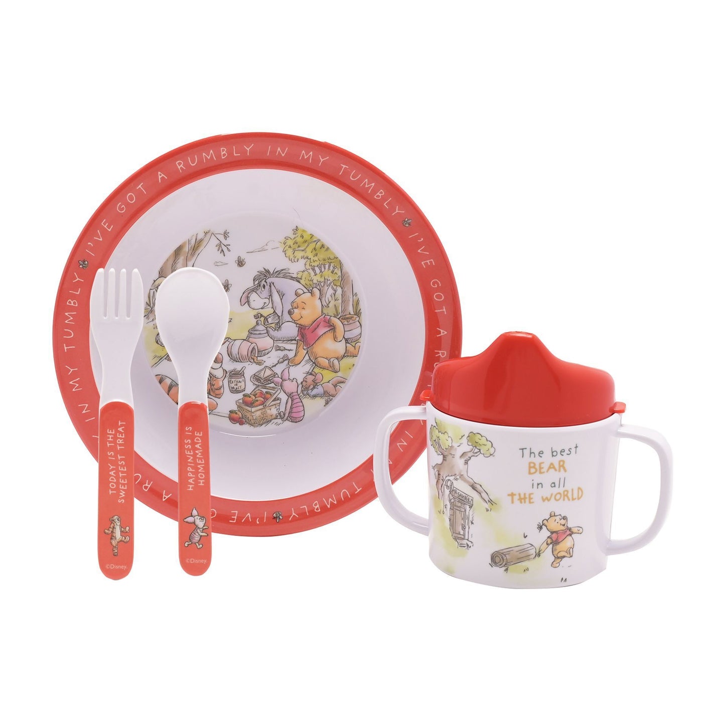 Disney Winnie the Pooh 4-Piece Melamine Boxed Dining Set