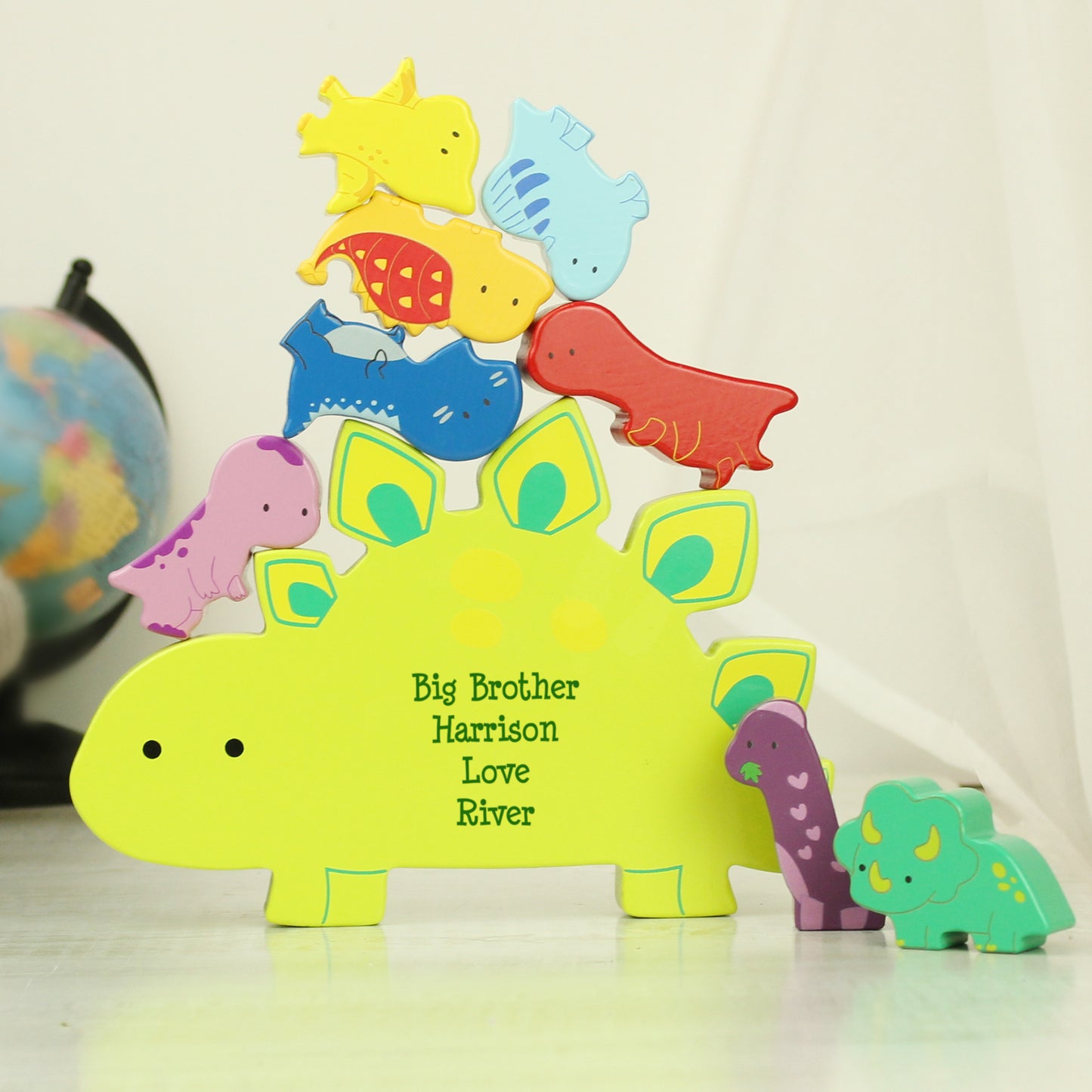 Personalised Wooden Dinosaur Stacker Toy