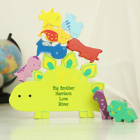 Personalised Wooden Dinosaur Stacker Toy