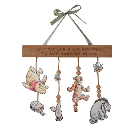Disney Winnie The Pooh Wooden Hanging 'Let's Sit For a Bit' Plaque
