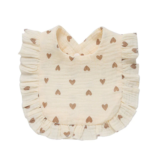 Heart Print Baby Bib