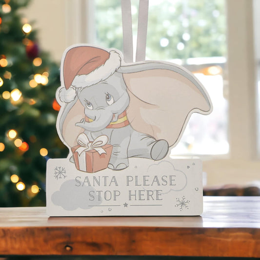 Magical Beginnings Dumbo 'Santa Please Stop Here' Plaque