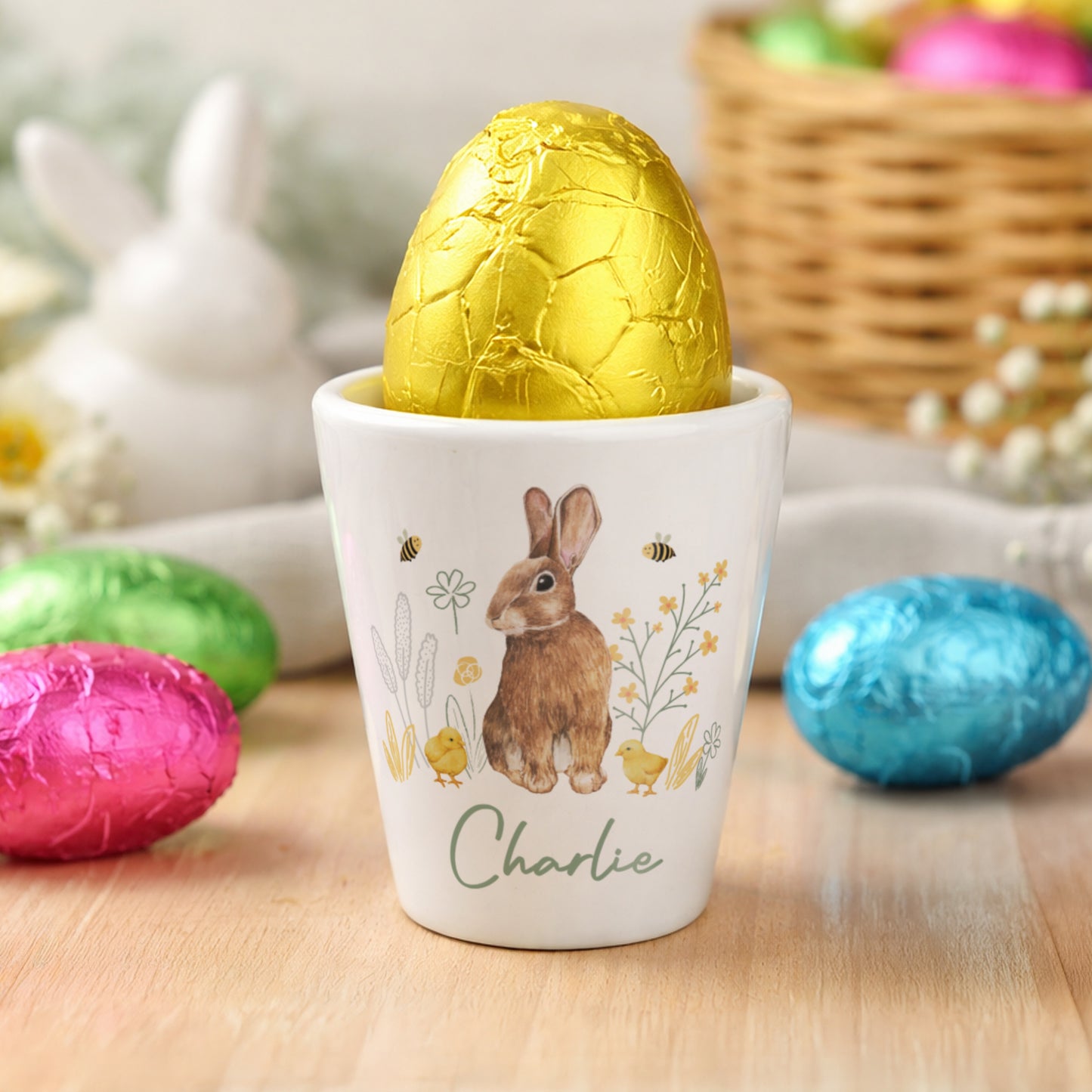 Personalised Easter Bunny Egg Cup