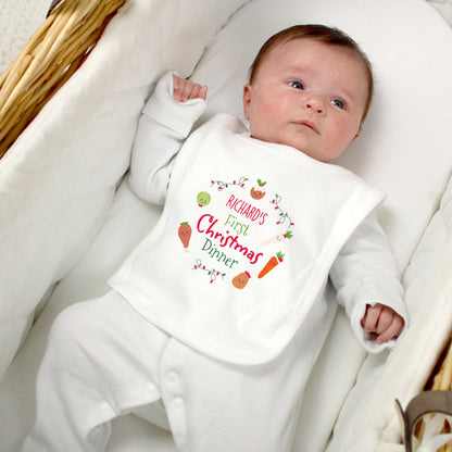 Personalised ‘First Christmas Dinner’ Bib