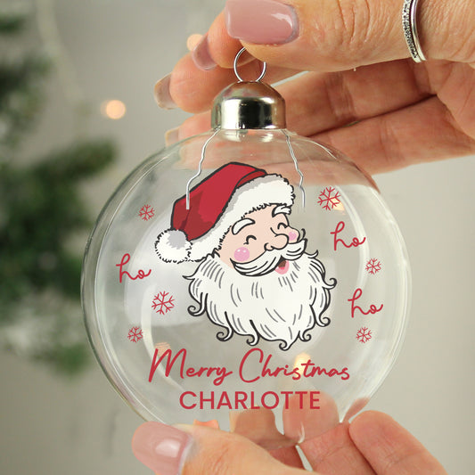 Personalised Santa Glass Bauble