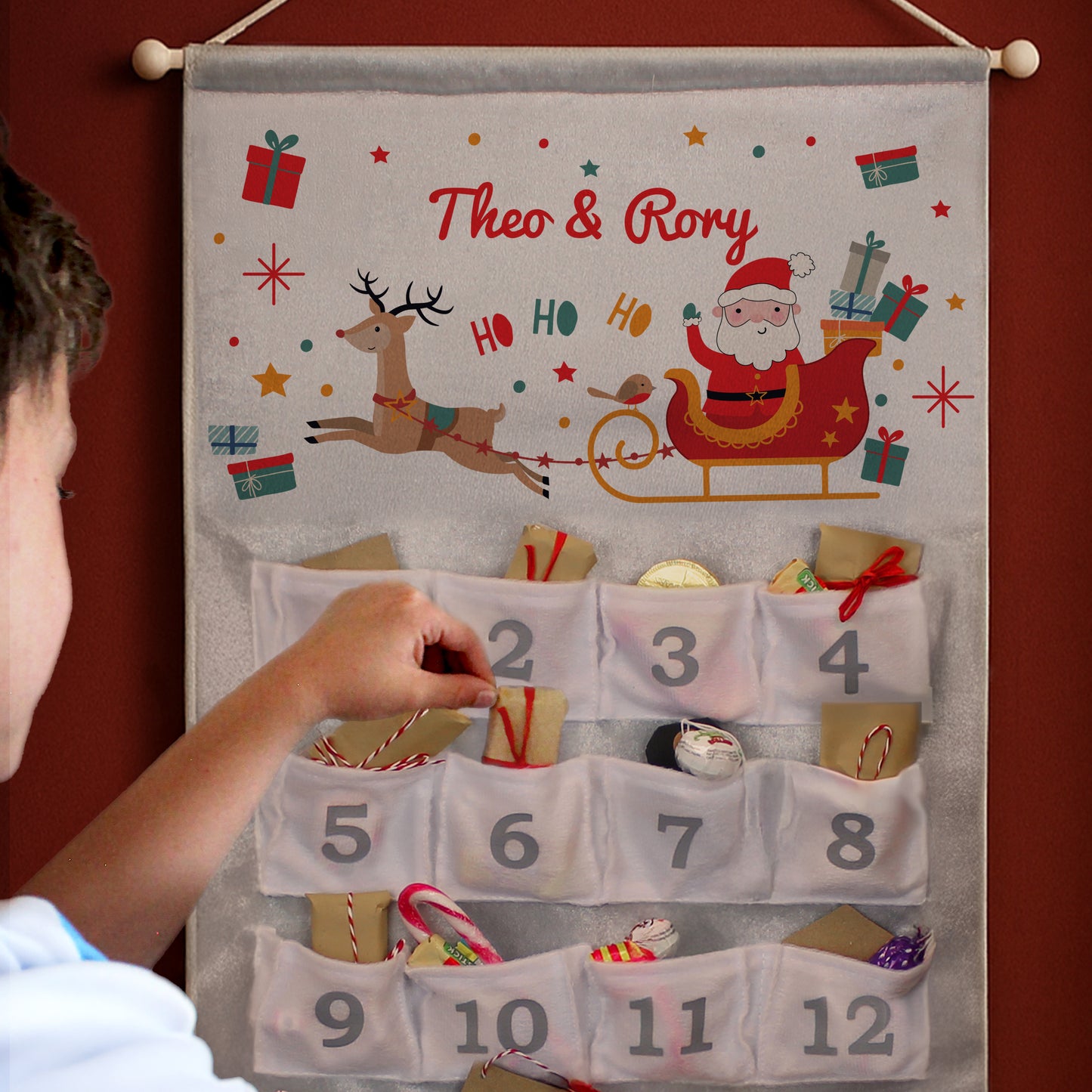 Personalised Santa Sleigh Advent Calendar