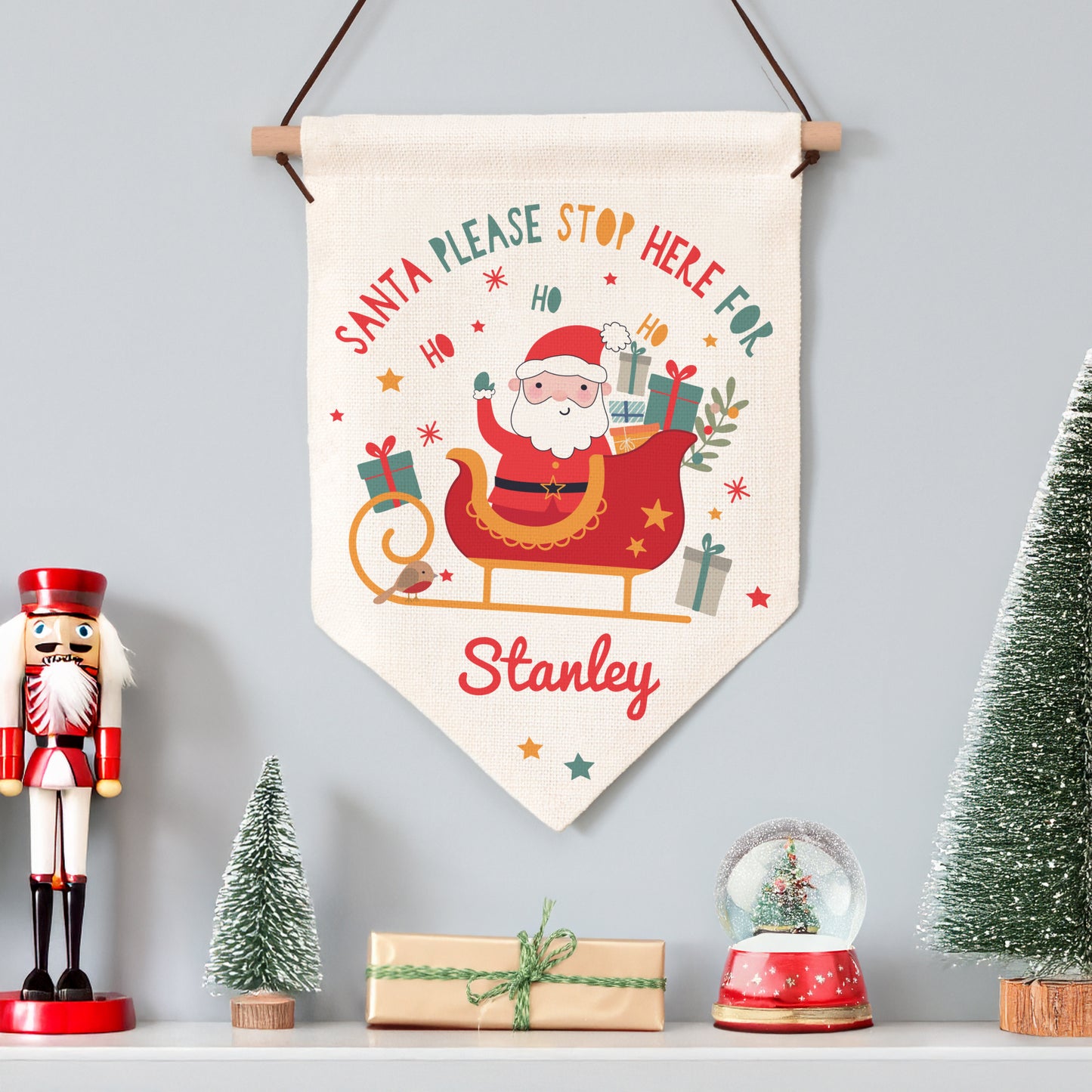 Personalised Santa Stop Here Banner