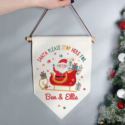 Personalised Santa Stop Here Banner