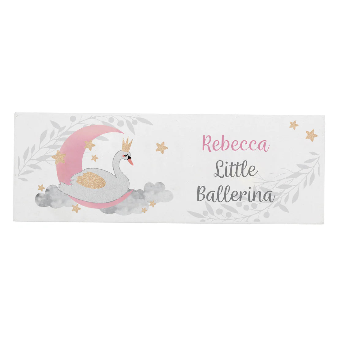 Personalised Swan Lake Wooden Block Sign