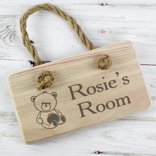 Personalised Teddy Wooden Sign