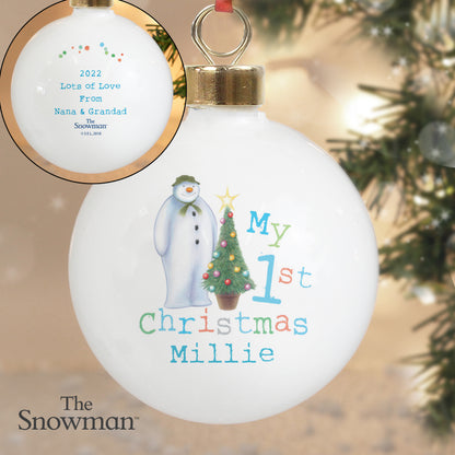 Personalised The Snowman ‘My 1st Christmas’ Bauble