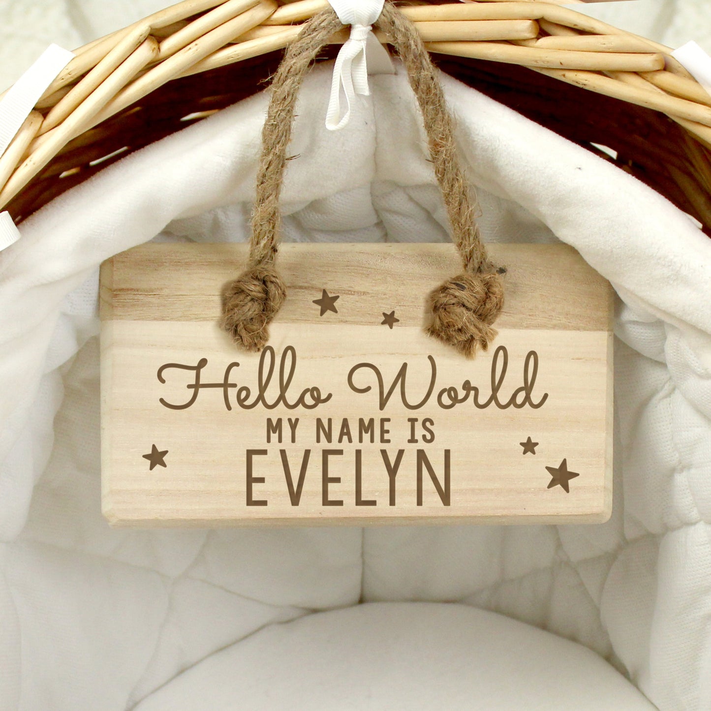 Personalised 'Hello World' Wooden Sign