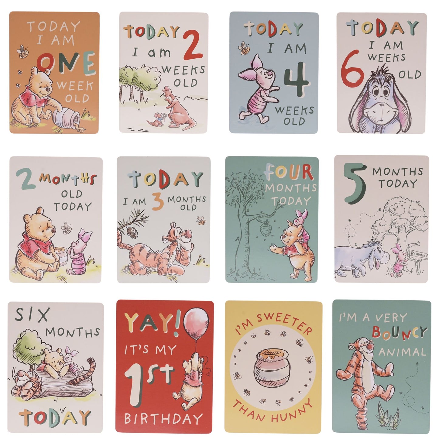 Winnie The Pooh Milestone Cards