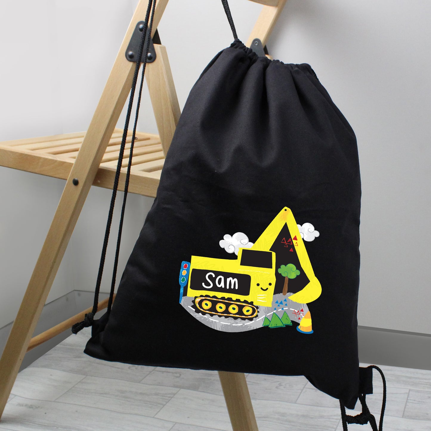 Personalised Digger Black Kit Bag