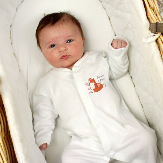 Personalised Mummy and Me Fox 0-3 Months Babygrow