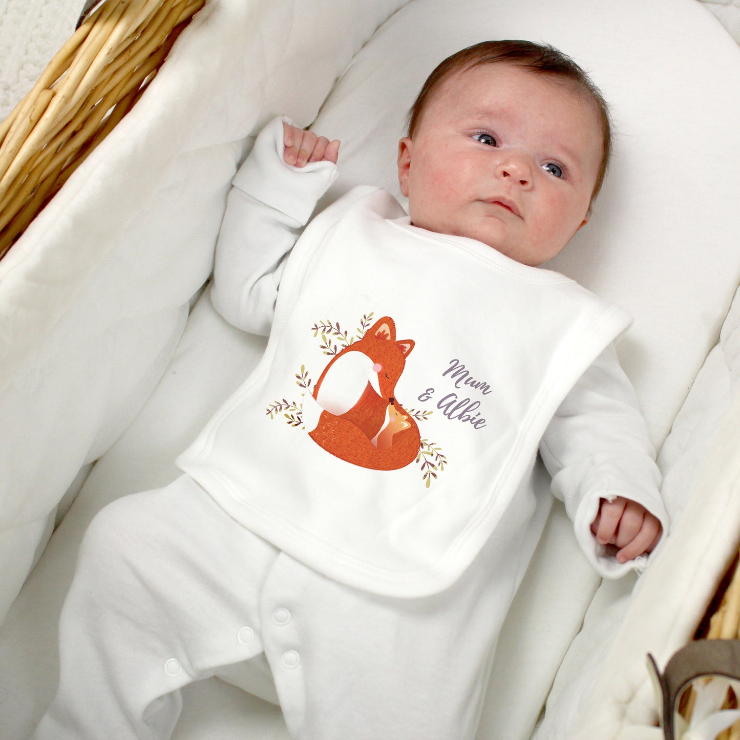 Personalised Mummy and Me Fox Bib