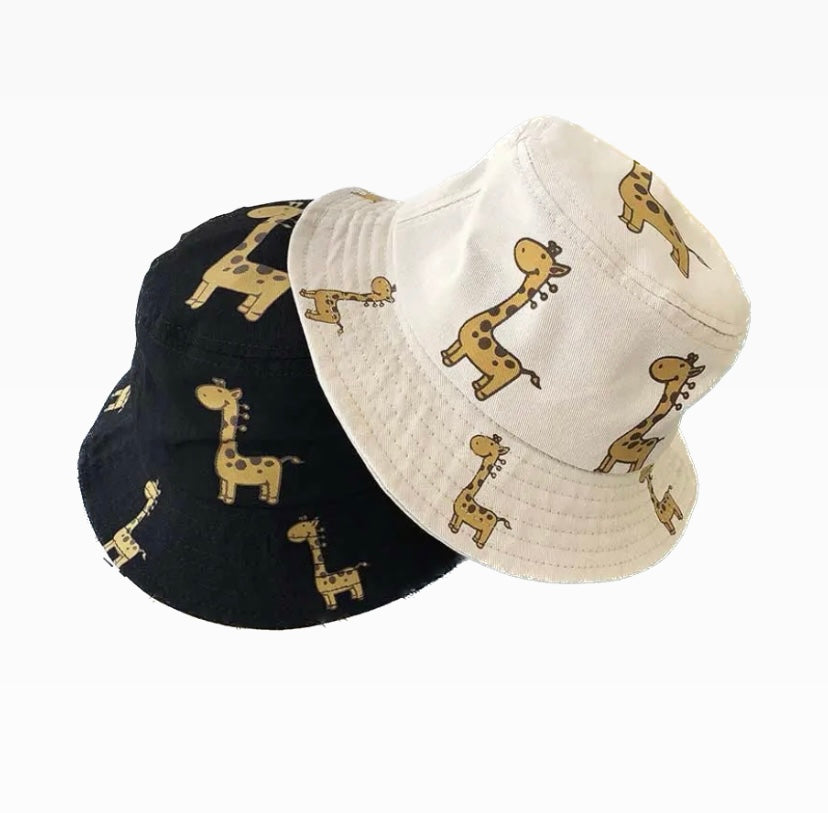 Cream and Black Giraffe Bucket Hat