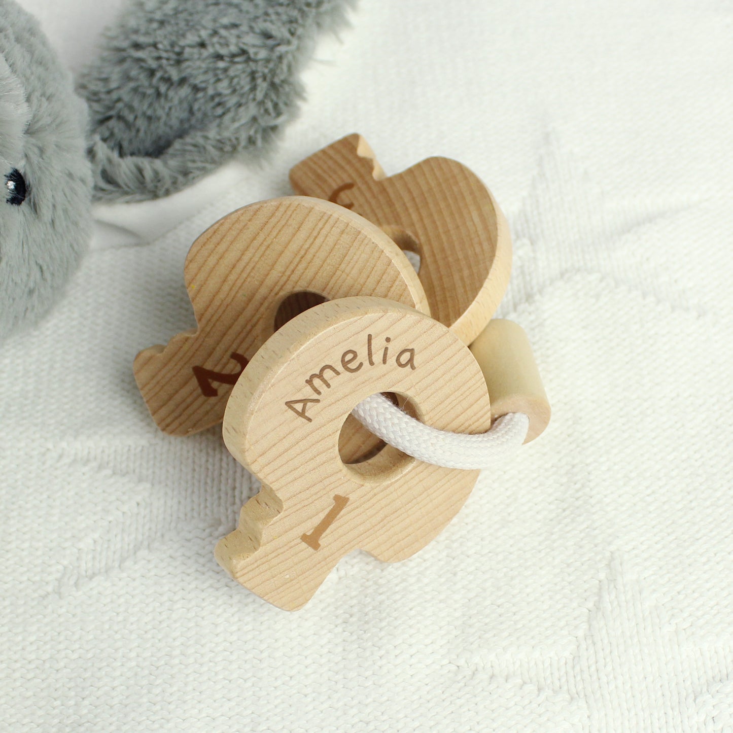 Personalised Name Wooden Baby Keys