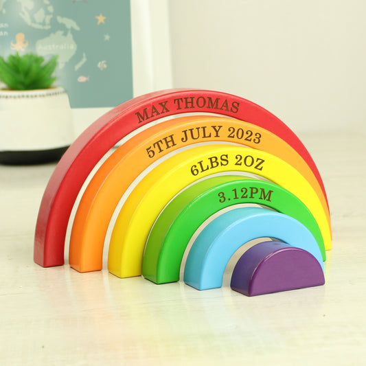 Personalised Wooden Rainbow Stacker