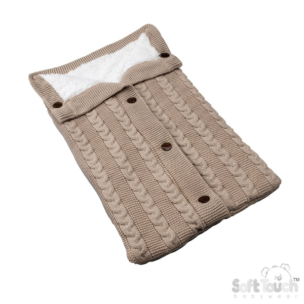 Cable Knit Swaddle Wrap