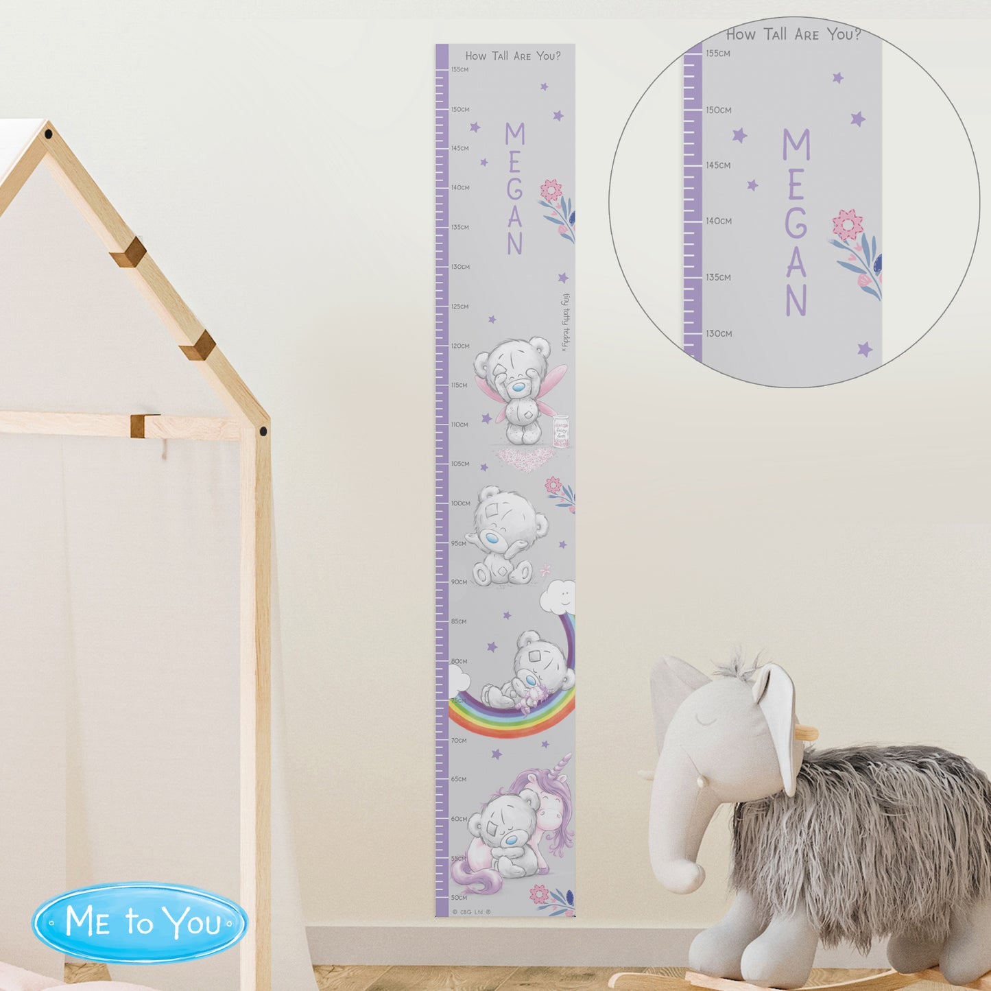 Personalised Tiny Tatty Teddy Unicorn Height Chart