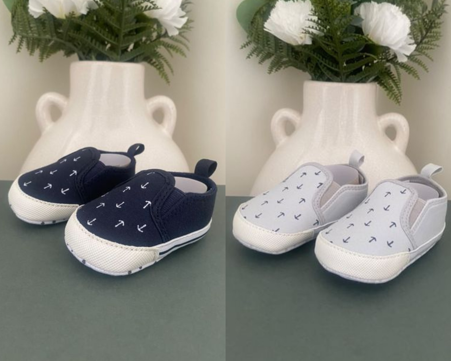 Anchor Print Slip On Baby Shoes