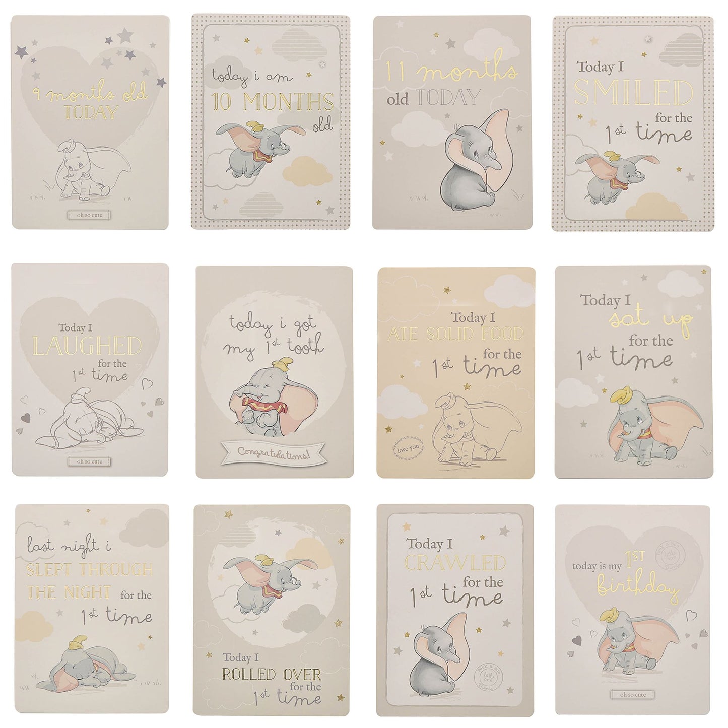 Disney Magical Beginnings Dumbo Milestone Cards Set