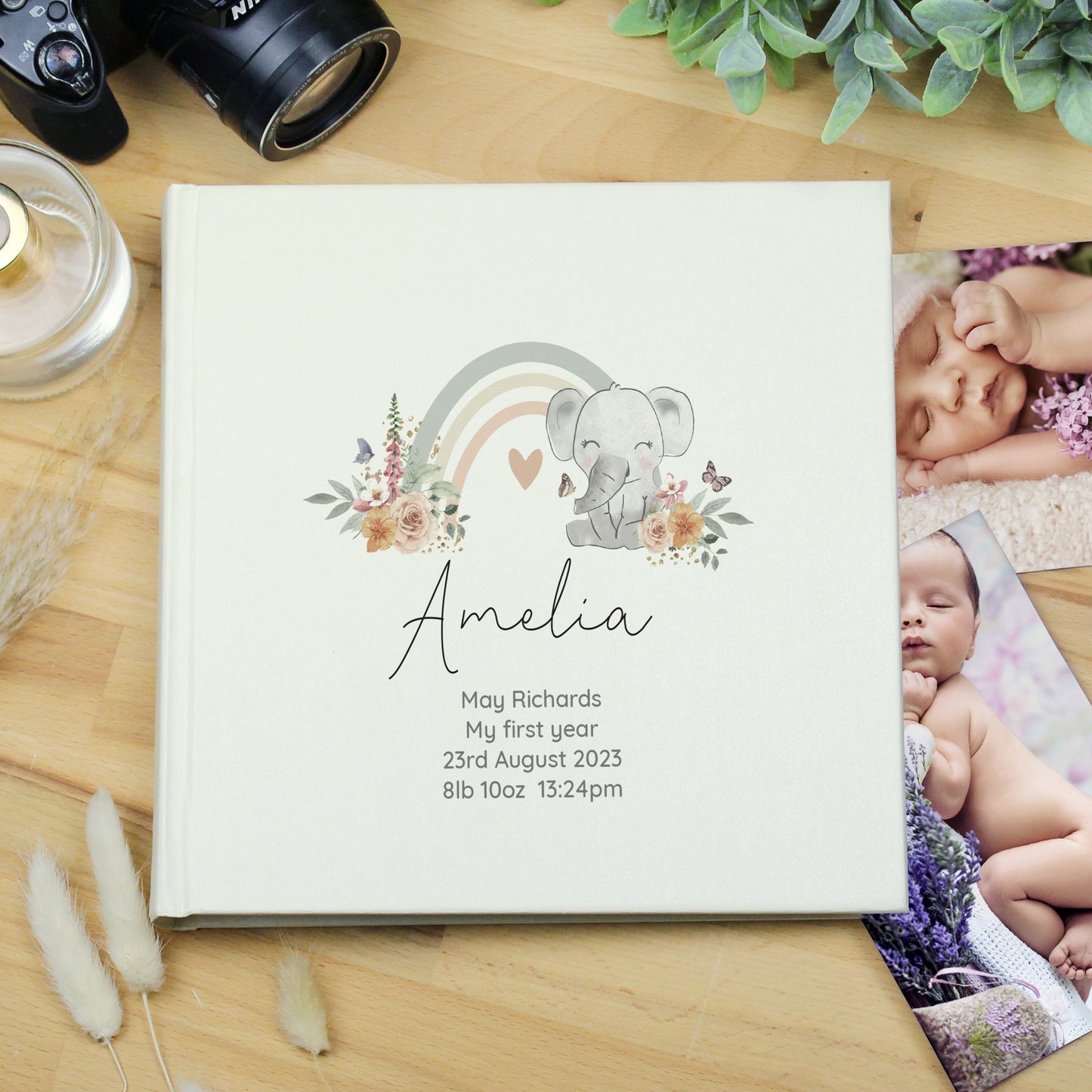 Personalised Floral Elephant Photo Album