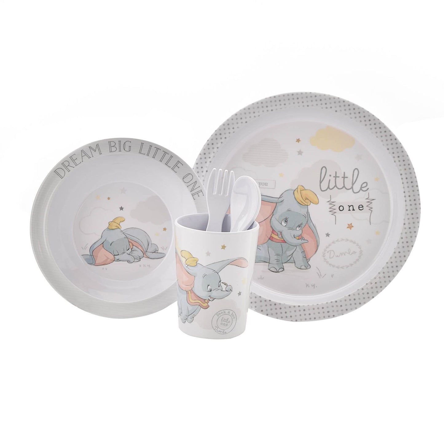 Disney Dumbo 5-Piece Melamine Crockery Set Front 