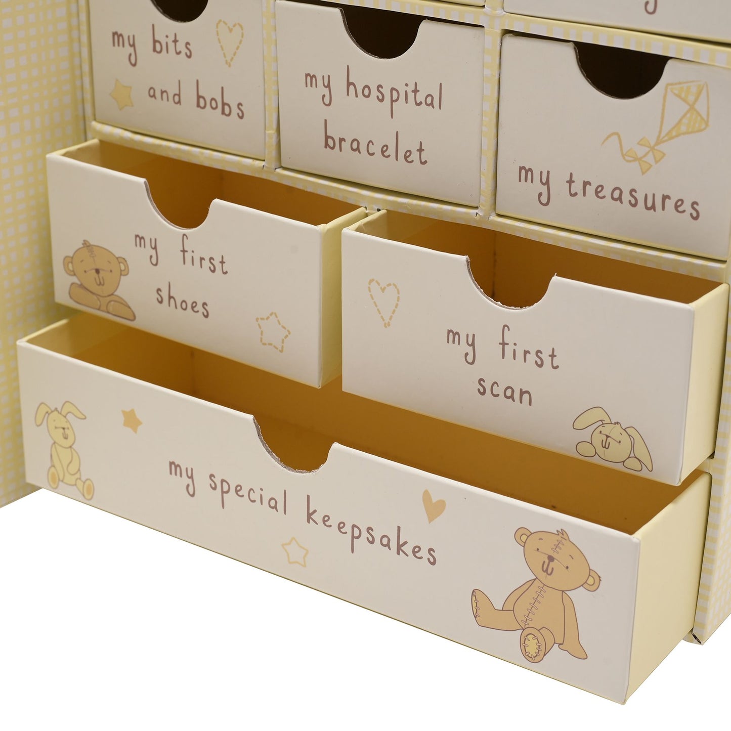 Button Corner Paperwrap Book Keepsake Box With Drawers